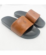 Polo Ralph Lauren Men sz 11 Signature Pony Leather Pool Slides Sandals - £75.48 GBP