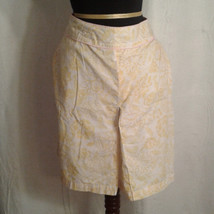 LL Bean 16 P skirt yellow pink pockets floral 16 petite 16P - $19.00