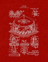 Merry-go-round Patent Print - Burgundy Red - £6.37 GBP+