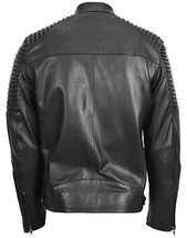 DR150 Men&#39;s Classic Rough Ride Biker Leather Jacket Black - £132.28 GBP