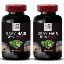 Hair Renewal Formula - GRAY HAIR REVERSE - Natural Shine Blend 2 Bottles 120 Cap - £27.64 GBP