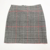 TALBOTS Petites Womens Mini Skirt Black White Red Plaid Size 6P Back Zip - £14.23 GBP