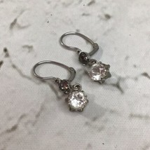 Drop Dangle Earrings Rhinestones  Stones Silver Toned Womens Fashion Jewelry - £15.52 GBP