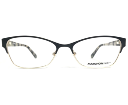 Marchon Eyeglasses Frames M-SURREY 001 Black Gold Tortoise Cat Eye 53-16... - $41.86