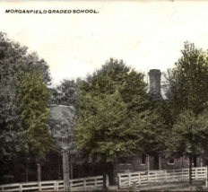 1922 Morganfield Graded School Fence KY Pub O&#39;nan&amp;Royster Divided Back Postcard - £23.56 GBP