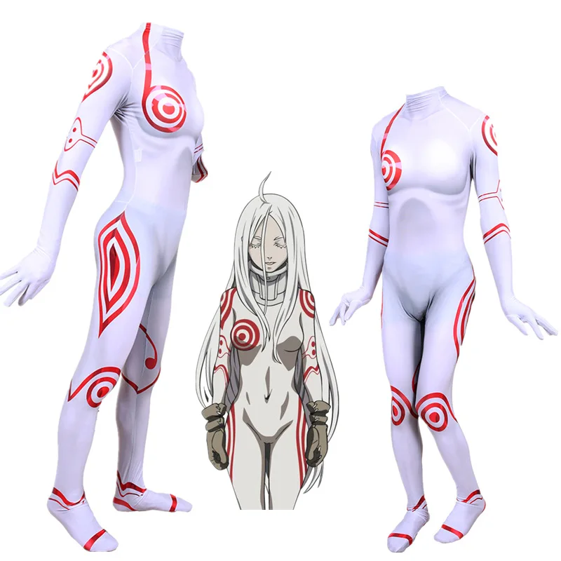 White Lycra Zentai Lady/Girl Shiro of Deadman Wonder  Cosplay Costume Custom Mad - £115.95 GBP