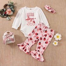 NEW Valentine&#39;s Day Little Love Bug Ladybug Baby Girls Bell Bottoms Outfit Set - £9.61 GBP