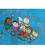3 Yards Hurray for Charlie Brown Fabric Springs 2006 Denim Background Fr... - $29.69