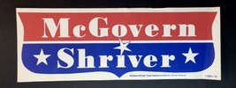 McGovern Shriver 1972 Presidential Campaign Bumper Sticker Deadstock RARE - £7.90 GBP