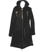 Cesare Paciotti Women&#39;s Black Gold Zip Velour Jacket Italy Hood Coat Siz... - £298.67 GBP
