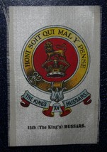 VINTAGE CIGARETTE CARDS SILK THE KINGS 15th HUSSARS - $2.35 CAD