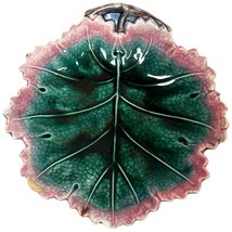 Antique 19th Cen Griffin Smith &amp; Hill Etruscan Majolica Oak Leaf Plate M... - $100.00