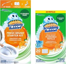 Scrubbing Bubbles Toilet Wand Starter Kit and Scrubbing Bubbles Flushable Refill - £47.84 GBP
