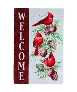 Welcome Cardinal Christmas Garden Flag-2 Sided Message, 12&quot; x 18&quot; - $9.84 CAD