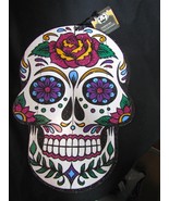  NWT Day of the Dead Sugar Skull Hanging Wall Door Sign 13.5&quot; x 9.5&quot; Pur... - €12,30 EUR