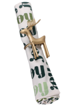 Aman Imports Set of 4 Gold Tone Reindeer Napkin Rings Holders Christmas Table - £15.79 GBP