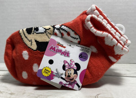 Minnie Mouse Girls Socks Safety Toe No Slip Bottom 6 Pair  2T-4T Disney Junior - £11.50 GBP