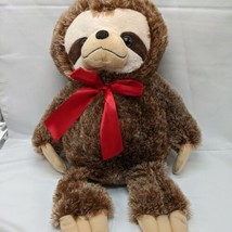 Vintage Dan Dee Collector&#39;s Choice 16&quot; Sloth With Red Bow Plush - £17.59 GBP