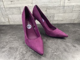 Marc Fisher Heels Women 8.5 M Darren Shoes Purple Suede Slip On Work Dre... - $27.54