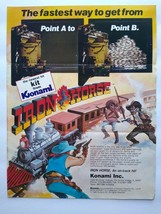 Iron Horse Arcade FLYER Original Video Game Artwork Sheet Wild West 1986 Vintage - £29.52 GBP