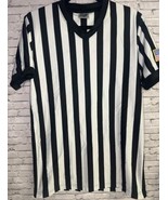 DICK&#39;S Sporting Goods Adult Referee Shirt size MD Striped Black White V-... - $13.86