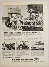 1958 Print Ad Texaco Products Tractors, Gas Station, Farm Sprayers - $14.83