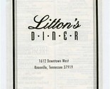 Litton&#39;s Diner Menu Downtown West Knoxville Tennessee  - £12.86 GBP