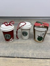 3 Starbucks 2015 Christmas Holiday Ornament Boy Swinging On Balloon Cup 2.5&quot; - £22.91 GBP