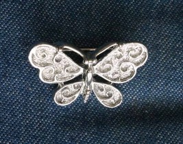 Gerry&#39;s Elegant Silver-tone Butterfly  Brooch 1960s vintage 1 1/4&quot; - £10.17 GBP