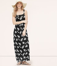 New Ann Taylor LOFT Black Summer Leaves Print Tank Strap Knit Maxi Dress XS - £27.93 GBP