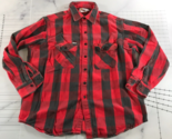 Vintage Carhartt Button Down Shirt Mens 2XL Red Black Plaid Collared Lon... - $39.59