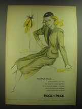 1945 Peck &amp; Peck Skirt and Cardigan Jacket Ad - Your Peck Check - £14.54 GBP