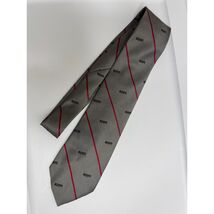 Vintage The Executive Mens Gray Red Stripe Polyester Zippo Neck Tie - $18.00