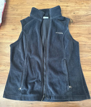 Columbia Black Fleece Zip up Vest Size Medium - £14.20 GBP