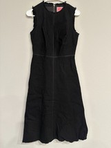 KATE SPADE Sz 2 Black Knit Pattern Sleeveless Dress Fringe Cotton Blend - $188.09