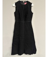 KATE SPADE Sz 2 Black Knit Pattern Sleeveless Dress Fringe Cotton Blend - $188.09