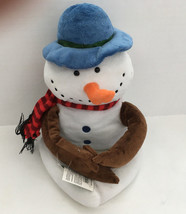 Holiday time plush stuffed snowman with hat and scarf - $22.07