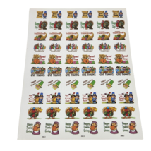 1 VINTAGE 1990's SHEET OF COLORFUL TEACHER STICKERS # 4013 THANKSGIVING ... - $15.39