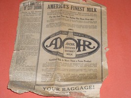 Adohr Milk Ad Vintage Newspaper Clipping 1920&#39;s - $14.99