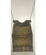 Vintage Handmade Bamboo Basket Bag Purse Mid 20th Century - €84,06 EUR