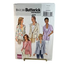 Butterick B4138 Unlined Jacket Pattern Fast &amp; Easy Size 14 16 18 Uncut - $8.86