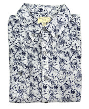 Club Monaco Mens White Floral Print Slim Fit Button Down Shirt, XLarge X... - $78.71