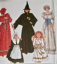 Simplicity Pattern 9982 Prairie Dresses Pilgrim Angel Witch Adult Costumes 6-20 - £6.05 GBP