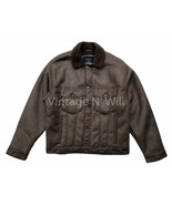 Abercrombie Fitch Mens Brown Relaxed Fit Vegan Faux Suede Sherpa Trucker... - $84.74 CAD
