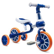 3 In 1 Kids Tricycles Gift For 2 Years Old Boys Girls With Detachable Pedal And  - £73.53 GBP