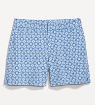 Old Navy High Rise Pixie Trouser Shorts Womens 26 Blue Geometric Stretch NEW - £21.39 GBP