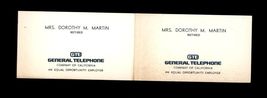 FOUND in BOOK lot of 2 Business card GENERAL TELEPHONE of California Mrs... - $6.95