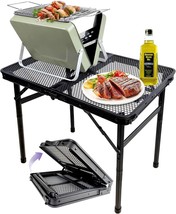 Brian &amp; Dany Folding Grill Table Camping Table, Metal Portable Picnic Table, - $39.99