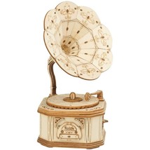 3D Wooden Puzzle Classical Gramophone Educational Model DIY Kit Home Deco Gift - £38.19 GBP