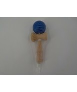 CLASSIC KENDAMA WOODEN CHILDRENS TOY BLUE BALL AND MALLET SOLID WOOD NIP - £6.42 GBP
